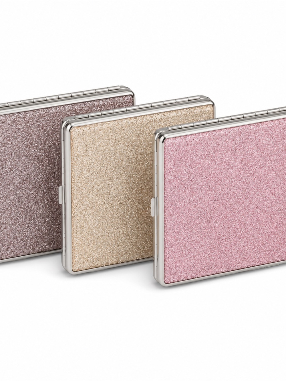 Glitter Metal Cigarette Case - Pink, Gold, Silver - Picture 5 of 6